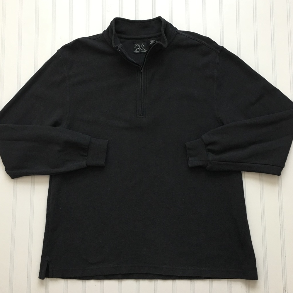 JoS A Bank 1/4 Zip Cotton Pullover Sweater Large